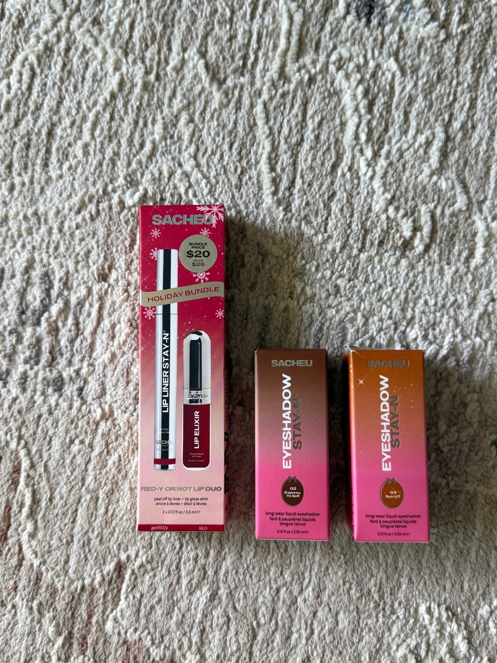 Sacheu Bundle - 2 Eyeshadow Stay-N & Lip Liner Stay-N & Lip Elixer